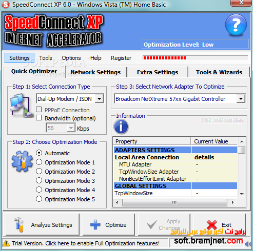 speedconnect internet accelerator ekstra settings