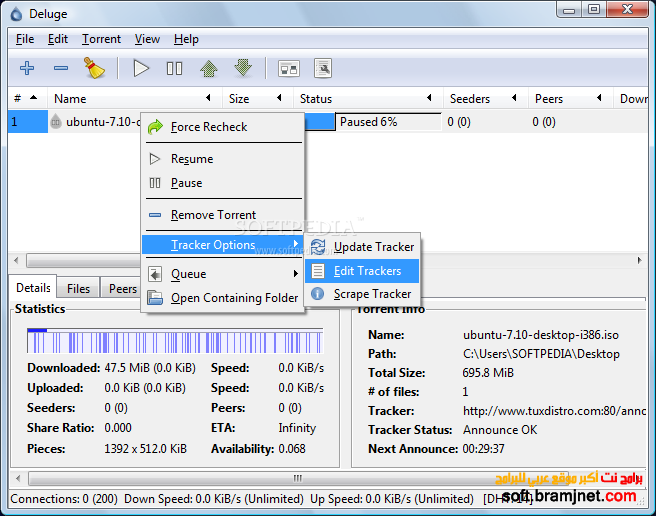 deluge bittorrent select all